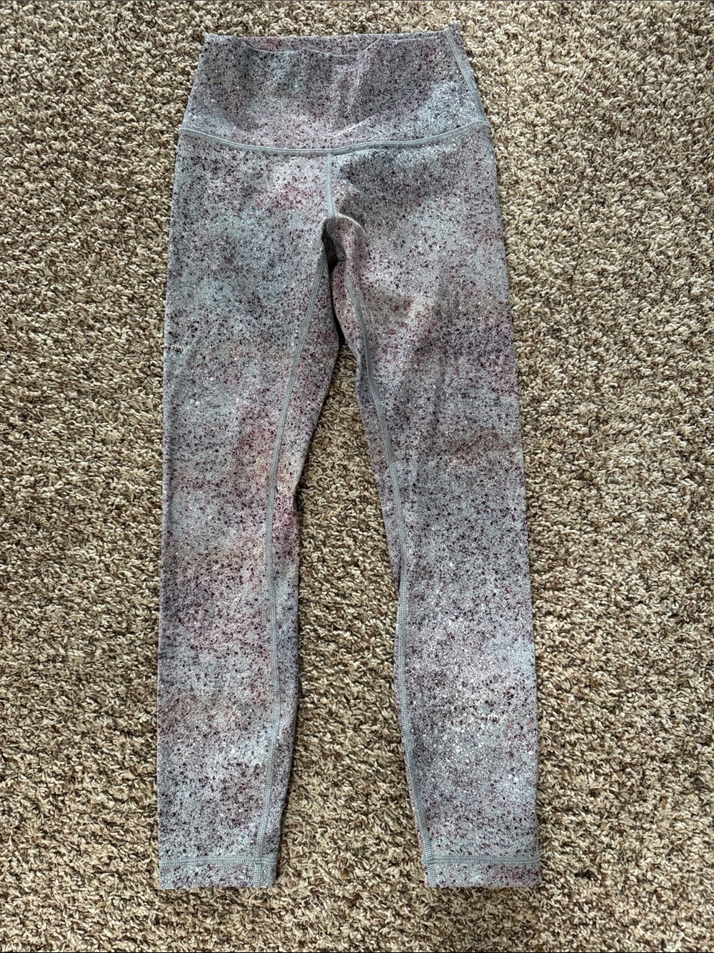 High-Rise Speckled Leggings Lululemon- Pink/Gray